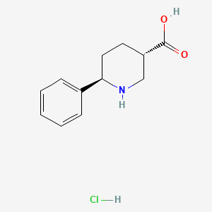 molecular formula C12H16ClNO2 B13901934 trans-6-Phenylpiperidine-3-carboxylic acid;hydrochloride 