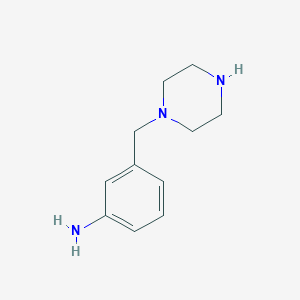 molecular formula C11H17N3 B1390194 BENZENAMINE, 3-(1-PIPERAZINYLMETHYL)- (9CI) CAS No. 212392-51-3