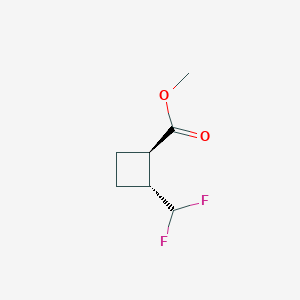 molecular formula C7H10F2O2 B13901950 Methyl (1R,2R)-2-(difluoromethyl)cyclobutanecarboxylate 