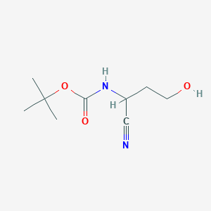 molecular formula C9H16N2O3 B13901955 tert-butyl N-(1-cyano-3-hydroxy-propyl)carbamate 
