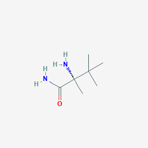 molecular formula C7H16N2O B13901982 (S)-2-Amino-2,3,3-trimethylbutanamide 