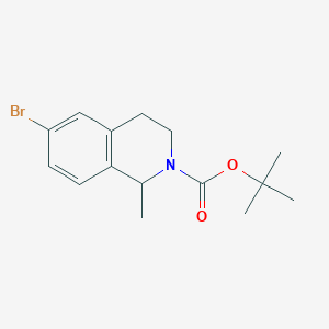 molecular formula C15H20BrNO2 B13901997 tert-butyl 6-bromo-1-methyl-3,4-dihydro-1H-isoquinoline-2-carboxylate 