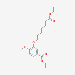 molecular formula C19H28O6 B1390215 Ethyl 3-((7-ethoxy-7-oxoheptyl)oxy)-4-methoxybenzoate CAS No. 1012057-22-5
