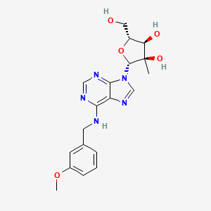 molecular formula C19H23N5O5 B13902214 (2R,3R,4R,5R)-5-(hydroxymethyl)-2-[6-[(3-methoxyphenyl)methylamino]purin-9-yl]-3-methyloxolane-3,4-diol 