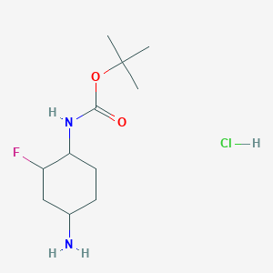molecular formula C11H22ClFN2O2 B13902281 tert-butyl N-(4-amino-2-fluorocyclohexyl)carbamate;hydrochloride 