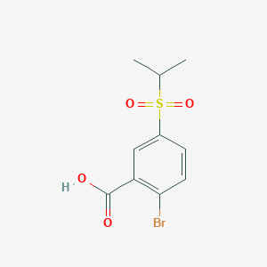 molecular formula C10H11BrO4S B13902296 2-Bromo-5-(isopropylsulfonyl)benzoic acid 
