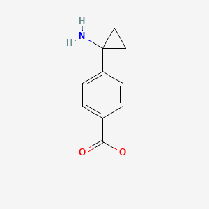molecular formula C11H13NO2 B1390230 Methyl 4-(1-aminocyclopropyl)benzoate CAS No. 1006037-03-1