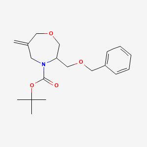 molecular formula C19H27NO4 B13902319 Tert-butyl 3-(benzyloxymethyl)-6-methylene-1,4-oxazepane-4-carboxylate 