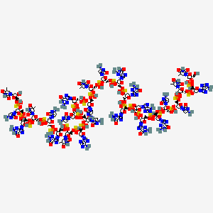 molecular formula C242H307N91O127P24S24 B13902320 1-[(2R,4S,5R)-5-[[[(2R,3S,5R)-2-[[[(2R,3S,5R)-5-(2-amino-6-oxo-1H-purin-9-yl)-2-[[[(2R,3S,5R)-2-[[[(2R,3S,5R)-2-[[[(2R,3S,5R)-5-(2-amino-6-oxo-1H-purin-9-yl)-2-[[[(2R,3S,5R)-2-[[[(2R,3S,5R)-2-[[[(2R,3S,5R)-2-[[[(2R,3S,5R)-2-[[[(2R,3S,5R)-5-(2-amino-6-oxo-1H-purin-9-yl)-2-[[[(2R,3S,5R)-2-[[[(2R,3S,5R)-2-[[[(2R,3S,5R)-2-[[[(2R,3S,5R)-5-(2-amino-6-oxo-1H-purin-9-yl)-2-[[[(2R,3S,5R)-5-(2-amino-6-oxo-1H-purin-9-yl)-2-[[[(2R,3S,5R)-5-(2-amino-6-oxo-1H-purin-9-yl)-2-[[[(2R,3S,5R)-2-[[[(2R,3S,5R)-5-(2-amino-6-oxo-1H-purin-9-yl)-2-[[[(2R,3S,5R)-5-(2-amino-6-oxo-1H-purin-9-yl)-2-[[[(2R,3S,5R)-5-(4-amino-2-oxopyrimidin-1-yl)-2-[[[(2R,3S,5R)-5-(4-amino-2-oxopyrimidin-1-yl)-2-[[[(2R,3S,5R)-2-[[[(2R,3S,5R)-5-(6-aminopurin-9-yl)-2-[[hydroxy-[(2R,3S,5R)-2-(hydroxymethyl)-5-(5-methyl-2,4-dioxopyrimidin-1-yl)oxolan-3-yl]oxyphosphinothioyl]oxymethyl]oxolan-3-yl]oxy-hydroxyphosphinothioyl]oxymethyl]-5-(5-methyl-2,4-dioxopyrimidin-1-yl)oxolan-3-yl]oxy-hydroxyphosphinothioyl]oxymethyl]oxolan-3-yl]oxy-hydroxyphosphinothioyl]oxymethyl]oxolan-3-yl]oxy-hydroxyphosphinothioyl]oxymethyl]oxolan-3-yl]oxy-hydroxyphosphinothioyl]oxymethyl]oxolan-3-yl]oxy-hydroxyphosphinothioyl]oxymethyl]-5-(6-aminopurin-9-yl)oxolan-3-yl]oxy-hydroxyphosphinothioyl]oxymethyl]oxolan-3-yl]oxy-hydroxyphosphinothioyl]oxymethyl]oxolan-3-yl]oxy-hydroxyphosphinothioyl]oxymethyl]oxolan-3-yl]oxy-hydroxyphosphinothioyl]oxymethyl]-5-(4-amino-2-oxopyrimidin-1-yl)oxolan-3-yl]oxy-hydroxyphosphinothioyl]oxymethyl]-5-(5-methyl-2,4-dioxopyrimidin-1-yl)oxolan-3-yl]oxy-hydroxyphosphinothioyl]oxymethyl]-5-(4-amino-2-oxopyrimidin-1-yl)oxolan-3-yl]oxy-hydroxyphosphinothioyl]oxymethyl]oxolan-3-yl]oxy-hydroxyphosphinothioyl]oxymethyl]-5-(4-amino-2-oxopyrimidin-1-yl)oxolan-3-yl]oxy-hydroxyphosphinothioyl]oxymethyl]-5-(4-amino-2-oxopyrimidin-1-yl)oxolan-3-yl]oxy-hydroxyphosphinothioyl]oxymethyl]-5-(6-aminopurin-9-yl)oxolan-3-yl]oxy-hydroxyphosphinothioyl]oxymethyl]-5-(5-methyl-2,4-dioxopyrimidin-1-yl)oxolan-3-yl]oxy-hydroxyphosphinothioyl]oxymethyl]oxolan-3-yl]oxy-hydroxyphosphinothioyl]oxymethyl]-5-(4-amino-2-oxopyrimidin-1-yl)oxolan-3-yl]oxy-hydroxyphosphinothioyl]oxymethyl]-5-(5-methyl-2,4-dioxopyrimidin-1-yl)oxolan-3-yl]oxy-hydroxyphosphinothioyl]oxymethyl]oxolan-3-yl]oxy-hydroxyphosphinothioyl]oxymethyl]-5-(4-amino-2-oxopyrimidin-1-yl)oxolan-3-yl]oxy-hydroxyphosphinothioyl]oxymethyl]-4-hydroxyoxolan-2-yl]-5-methylpyrimidine-2,4-dione 