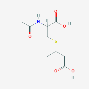 molecular formula C9H15NO5S B13902325 3-(2-Acetamido-2-carboxyethyl)sulfanylbutanoic acid 