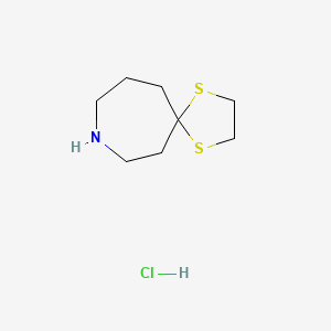 molecular formula C8H16ClNS2 B1390233 1,4-Dithia-8-azaspiro[4.6]undecane hydrochloride CAS No. 947534-12-5