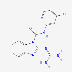 molecular formula C15H13ClN6O B13902353 [1-(3-Chlorophenylcarbamoyl)-1H-benzo[d]imidazol-2-yl]guanidine 