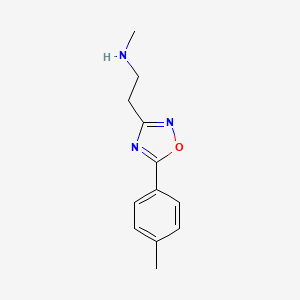molecular formula C12H15N3O B13902387 N-methyl-2-[5-(4-methylphenyl)-1,2,4-oxadiazol-3-yl]ethanamine 