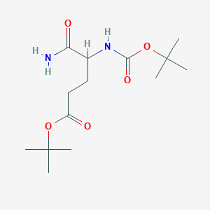 molecular formula C14H26N2O5 B13902400 Tert-butyl 5-amino-4-(tert-butoxycarbonylamino)-5-oxo-pentanoate 