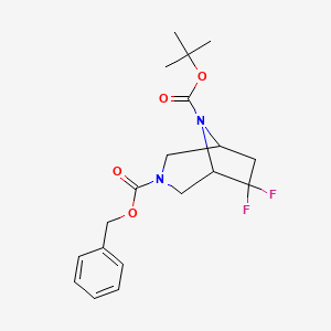 molecular formula C19H24F2N2O4 B13902406 O3-Benzyl O8-tert-butyl 6,6-difluoro-3,8-diazabicyclo[3.2.1]octane-3,8-dicarboxylate 
