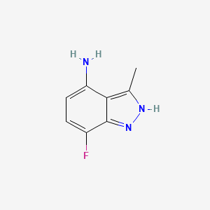 molecular formula C8H8FN3 B13902426 7-Fluoro-3-methyl-1H-indazol-4-amine 