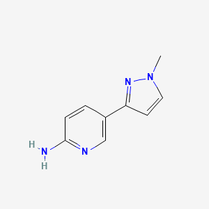molecular formula C9H10N4 B13902428 5-(1-methyl-1H-pyrazol-3-yl)pyridin-2-amine CAS No. 1698959-60-2