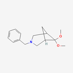 molecular formula C15H21NO2 B13902443 3-Benzyl-6,6-dimethoxy-3-azabicyclo[3.1.1]heptane 