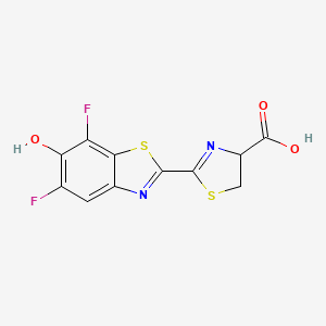 molecular formula C11H6F2N2O3S2 B13902530 2-(5,7-Difluoro-6-hydroxy-1,3-benzothiazol-2-yl)-4,5-dihydro-1,3-thiazole-4-carboxylic acid 