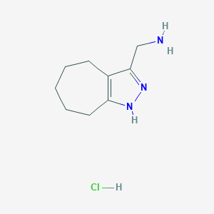 molecular formula C9H16ClN3 B1390254 (1,4,5,6,7,8-Hexahydrocyclohepta[c]pyrazol-3-ylmethyl)amine hydrochloride CAS No. 1185302-03-7