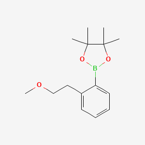 molecular formula C15H23BO3 B13902556 2-[2-(2-methoxyethyl)phenyl]-4,4,5,5-tetramethyl-1,3,2-dioxaborolane 