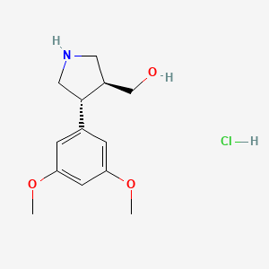 molecular formula C13H20ClNO3 B1390257 [(3S,4R)-4-(3,5-Dimethoxyphenyl)pyrrolidin-3-yl]-methanol hydrochloride CAS No. 1217723-39-1