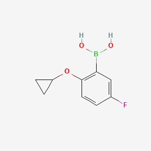molecular formula C9H10BFO3 B13902595 (2-Cyclopropoxy-5-fluorophenyl)boronic acid 