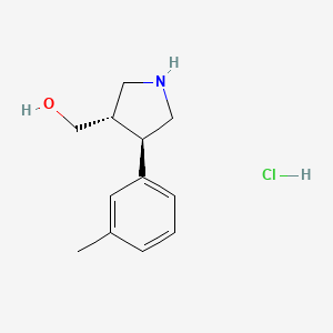 molecular formula C12H18ClNO B1390261 [(3S,4R)-4-(3-Methylphenyl)pyrrolidin-3-yl]-methanol hydrochloride CAS No. 1217825-86-9