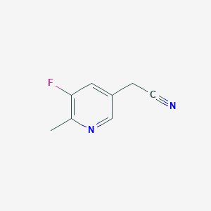molecular formula C8H7FN2 B13902618 3-Fluoro-2-methylpyridine-5-acetonitrile 