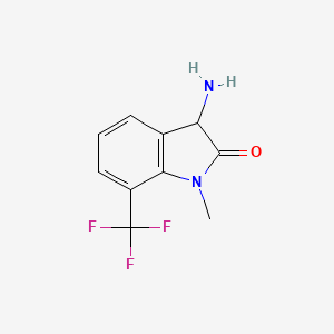 molecular formula C10H9F3N2O B13902671 3-Amino-1-methyl-7-(trifluoromethyl)indolin-2-one 