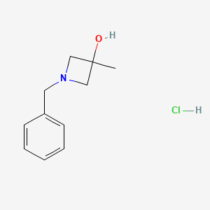 molecular formula C11H16ClNO B13902693 1-Benzyl-3-methyl-azetidin-3-ol;hydrochloride 