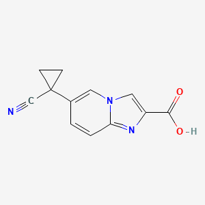 molecular formula C12H9N3O2 B13902713 6-(1-Cyanocyclopropyl)imidazo[1,2-a]pyridine-2-carboxylic acid 