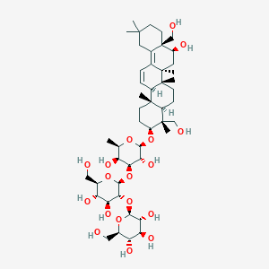 molecular formula C48H78O18 B13902719 (2S,3R,4S,5S,6R)-2-[(2S,3R,4S,5S,6R)-2-[(2R,3R,4S,5S,6R)-2-[[(3S,4R,4aR,6aR,6bS,8S,8aS,14aR,14bS)-8-hydroxy-4,8a-bis(hydroxymethyl)-4,6a,6b,11,11,14b-hexamethyl-1,2,3,4a,5,6,7,8,9,10,12,14a-dodecahydropicen-3-yl]oxy]-3,5-dihydroxy-6-methyloxan-4-yl]oxy-4,5-dihydroxy-6-(hydroxymethyl)oxan-3-yl]oxy-6-(hydroxymethyl)oxane-3,4,5-triol 
