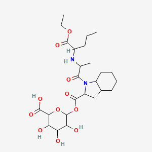 molecular formula C25H40N2O11 B13902732 6-[1-[2-[(1-Ethoxy-1-oxopentan-2-yl)amino]propanoyl]-2,3,3a,4,5,6,7,7a-octahydroindole-2-carbonyl]oxy-3,4,5-trihydroxyoxane-2-carboxylic acid 