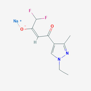 molecular formula C10H11F2N2NaO2 B13902758 sodium (2E)-4-(1-ethyl-3-methyl-1H-pyrazol-4-yl)-1,1-difluoro-4-oxobut-2-en-2-olate 