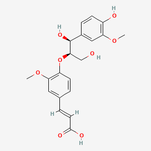 molecular formula C20H22O8 B13902769 (E)-3-[4-[(1S,2R)-1,3-dihydroxy-1-(4-hydroxy-3-methoxyphenyl)propan-2-yl]oxy-3-methoxyphenyl]prop-2-enoic acid 