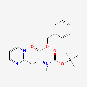 molecular formula C19H23N3O4 B13902795 (R)-2-tert-Butoxycarbonylamino-3-pyrimidin-2-yl-propionic acid benzyl ester 