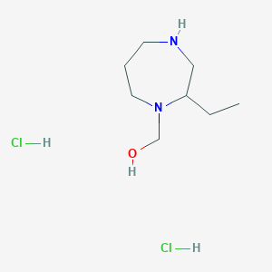 molecular formula C8H19ClN2O B1390281 (2-Ethyl-1,4-diazepan-1-yl)methanol dihydrochloride CAS No. 1185298-88-7