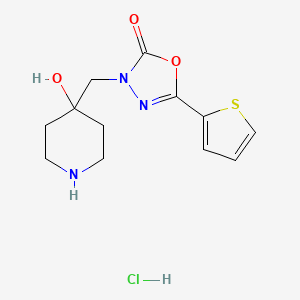 3-(4-Hydroxy-piperidin-4-ylmethyl)-5-thiophen-2-yl-3H-[1,3,4]oxadiazol-2-one hydrochloride