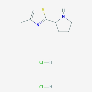 molecular formula C8H14Cl2N2S B1390287 4-Methyl-2-pyrrolidin-2-yl-thiazole dihydrochloride CAS No. 1185302-93-5