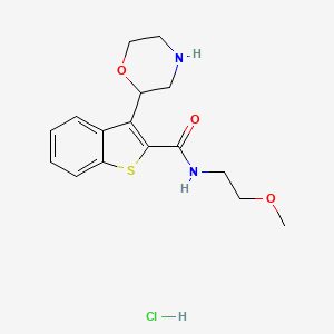 molecular formula C16H21ClN2O3S B1390290 3-Morpholin-2-YL-benzo[B]thiophene-2-carboxylicacid (2-methoxy-ethyl)-amide hydrochloride CAS No. 1185055-02-0