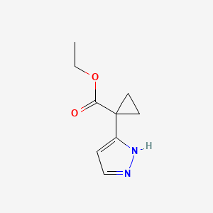 molecular formula C9H12N2O2 B13902921 Ethyl 1-(1H-pyrazol-3-YL)cyclopropanecarboxylate 