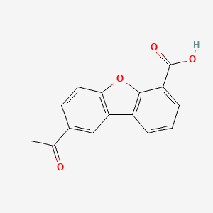 molecular formula C15H10O4 B13902927 8-Acetyl-dibenzofuran-4-carboxylic acid 
