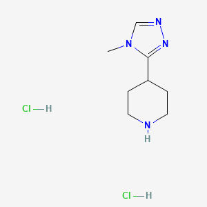 molecular formula C8H16Cl2N4 B1390293 4-(4-Methyl-4H-[1,2,4]triazol-3-yl)-piperidine dihydrochloride CAS No. 1185301-61-4
