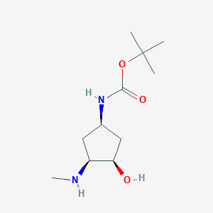 molecular formula C11H22N2O3 B13902951 Tert-butyl N-[(1R,3R,4S)-3-hydroxy-4-(methylamino)cyclopentyl]carbamate 