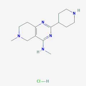 molecular formula C14H24ClN5 B1390296 N,6-Dimethyl-2-(piperidin-4-yl)-5,6,7,8-tetrahydropyrido[4,3-d]pyrimidin-4-amine hydrochloride CAS No. 1185304-20-4