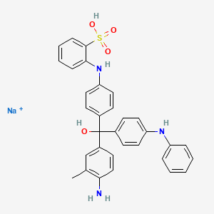 molecular formula C32H29N3NaO4S+ B13903012 Sodium;2-[4-[(4-amino-3-methylphenyl)-(4-anilinophenyl)-hydroxymethyl]anilino]benzenesulfonic acid 