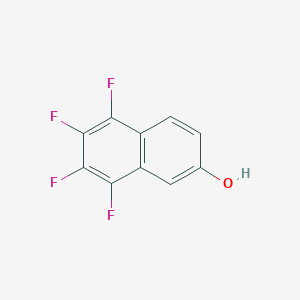 molecular formula C10H4F4O B13903055 5,6,7,8-Tetrafluoronaphthalen-2-ol 