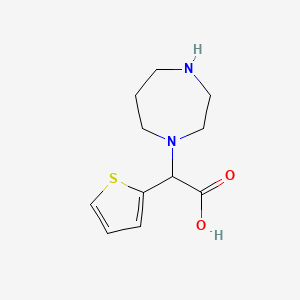 molecular formula C11H16N2O2S B13903063 2-(1,4-Diazepan-1-yl)-2-(2-thienyl)acetic acid 