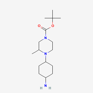 molecular formula C16H31N3O2 B13903145 Tert-butyl trans-4-(4-aminocyclohexyl)-3-methyl-piperazine-1-carboxylate 